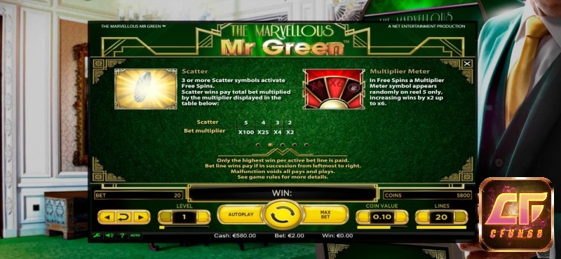 Biểu tượng Scatter và tính năng Multiplier Meter trong game