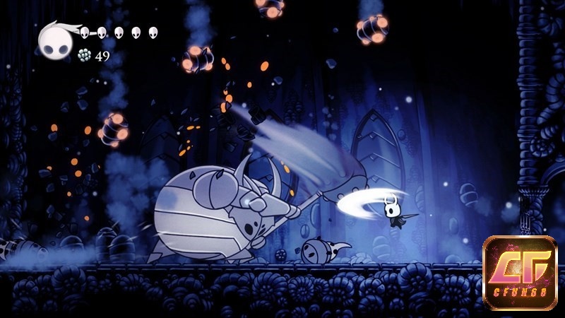 Game thủ sẽ nhập vai một chiến binh côn trùng khi chơi Hollow Knight