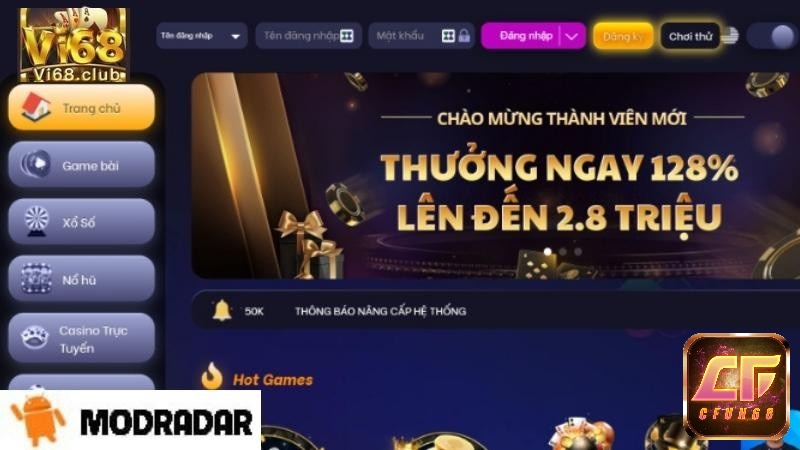 Lưu ý khi đăng nhập Vi68