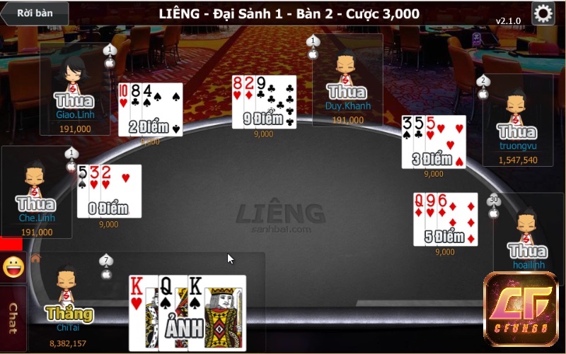 Liêng – nhịp độ nhanh, gay cấn với chiến thuật tố khéo léo.