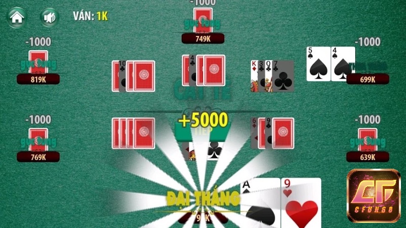 Catte – sự kết hợp giữa luật chơi game đánh bài online Tiến Lên và Poker.