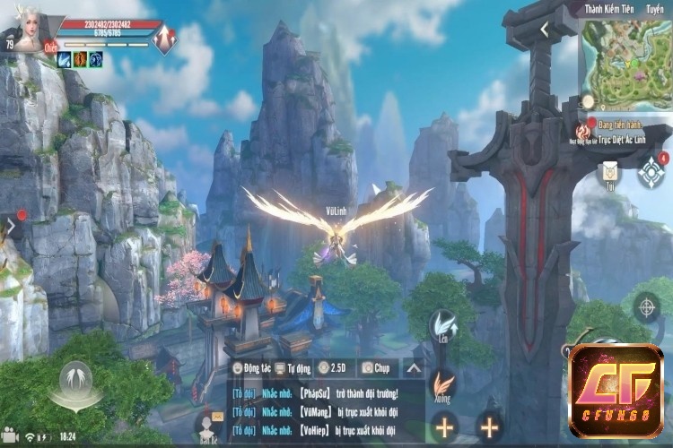 Đồ họa 3D sắc nét, cảnh quan huyền ảo trong game thế giới hoàn mỹ