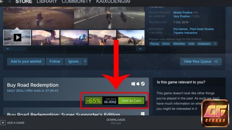 Thêm game vào tài khoản Steam trước khi tiến hành tải về pc