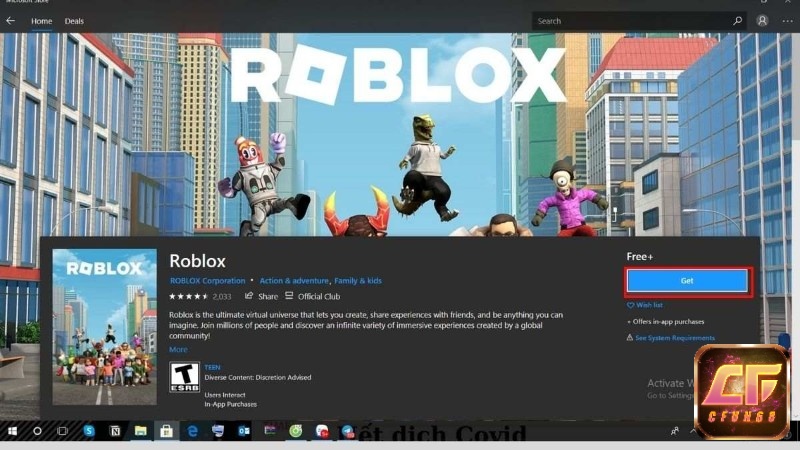 Kiểm tra thông tin game rồi bấm Get hoặc Free để bắt đầu tải về pc