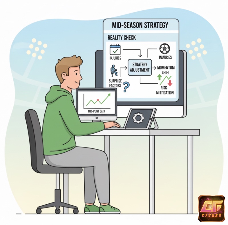 Người chơi linh hoạt điều chỉnh chiến lược cá cược dựa trên phong độ thực tế, chấn thương và các yếu tố bất ngờ giữa mùa giải
