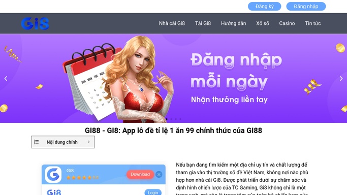 Đăng nhập Gi8 – Link mới nhất, an toàn, nhận thưởng lớn