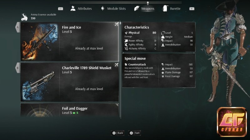 Vũ khí trong Steelrising đa dạng kỹ năng, yêu cầu tính toán nâng cấp và build