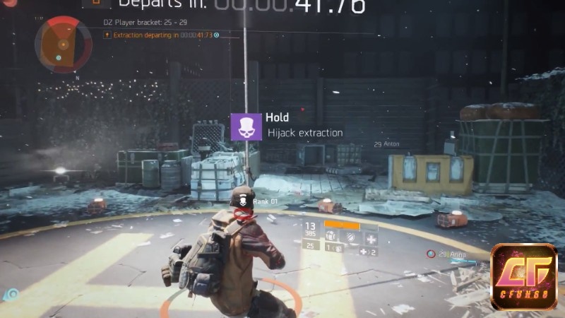 Khu vực Dark Zone với trực thăng vận chuyển chiến lợi phẩm tạo căng thẳng PvPvE trong The Division 2