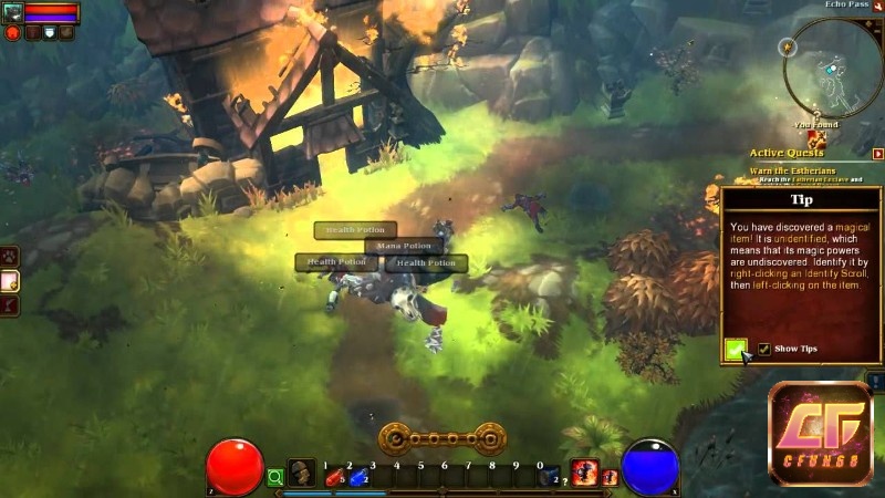  Người du mục dùng vũ khí tầm xa trong Torchlight II tại khu vực đồng cỏ rộng
