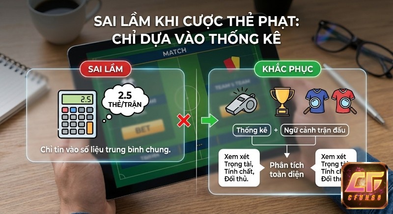 Hướng dẫn khắc phục sai lầm cược thẻ phạt: không chỉ dựa thống kê trung bình mà phân tích toàn diện ngữ cảnh trận đấu (trọng tài, tính chất, đối thủ)