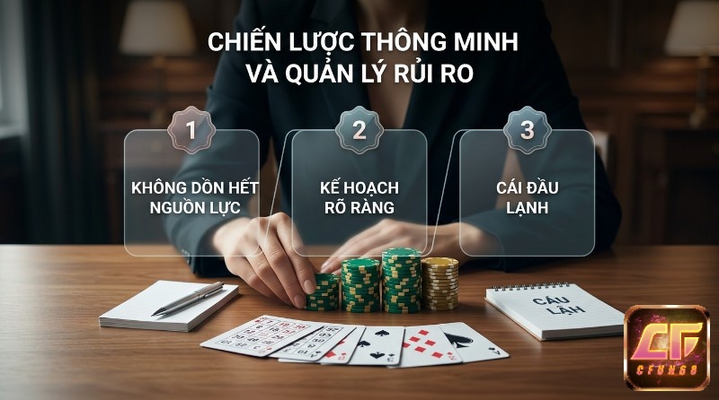 Chiến lược thông minh quản lý rủi ro: không dồn hết nguồn lực, kế hoạch rõ ràng, cái đầu lạnh, cùng chip và bài