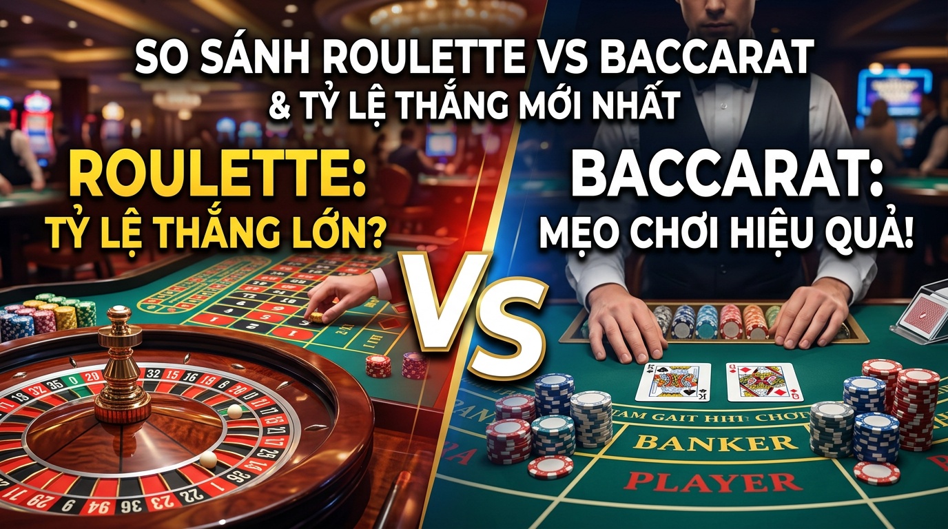 So sánh Roulette vs Baccarat: Mẹo chơi & tỷ lệ thắng mới nhất